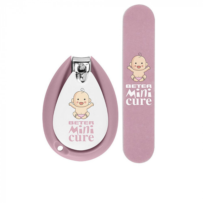 MINI CURE CUIDADO UÑAS BEBES ROSA LOTE 2 PZ