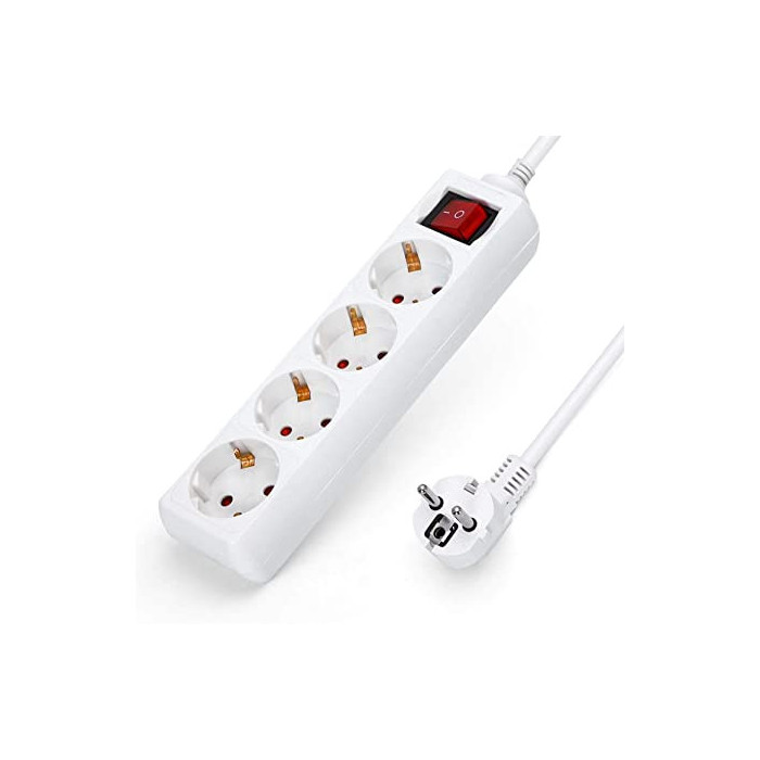PROLONGADOR 1,5 M CON 4 BASES T/T CON INTERRUPTOR, CON OBTURADOR INFANTIL