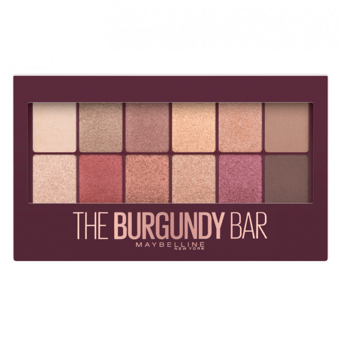 MAYBELLINE THE BURGUNDY BAR PALETA DE SOMBRAS DE OJOS 12 SOMBRAS COLORES NUDE Y GRANATES- 9,6 G